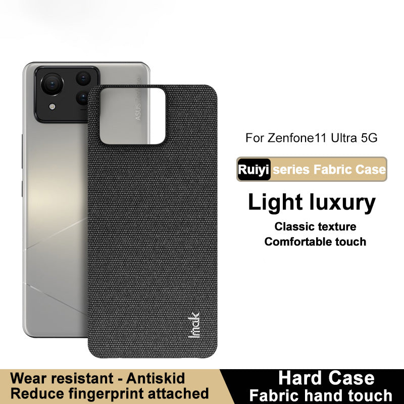 IMAK Ruiyi Series for Asus Zenfone 11 Ultra 5G Case Cloth Texture PU+PC Phone Cover