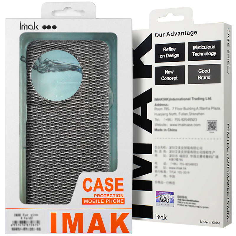 IMAK Ruiyi Series for OnePlus Ace 3 5G / 12R 5G Case Cloth Texture Leather Coated PC Hard Protective Phone Cover