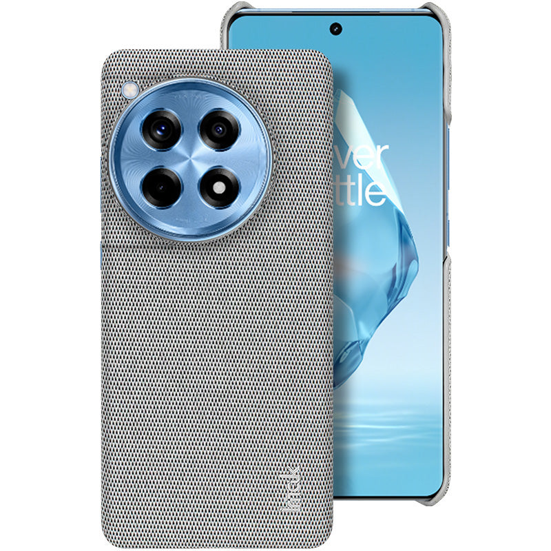 IMAK Ruiyi Series for OnePlus Ace 3 5G / 12R 5G Case Cloth Texture Leather Coated PC Hard Protective Phone Cover