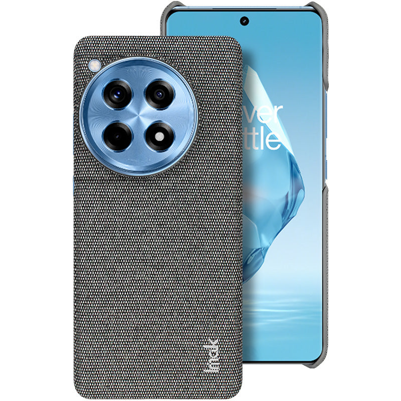 IMAK Ruiyi Series for OnePlus Ace 3 5G / 12R 5G Case Cloth Texture Leather Coated PC Hard Protective Phone Cover