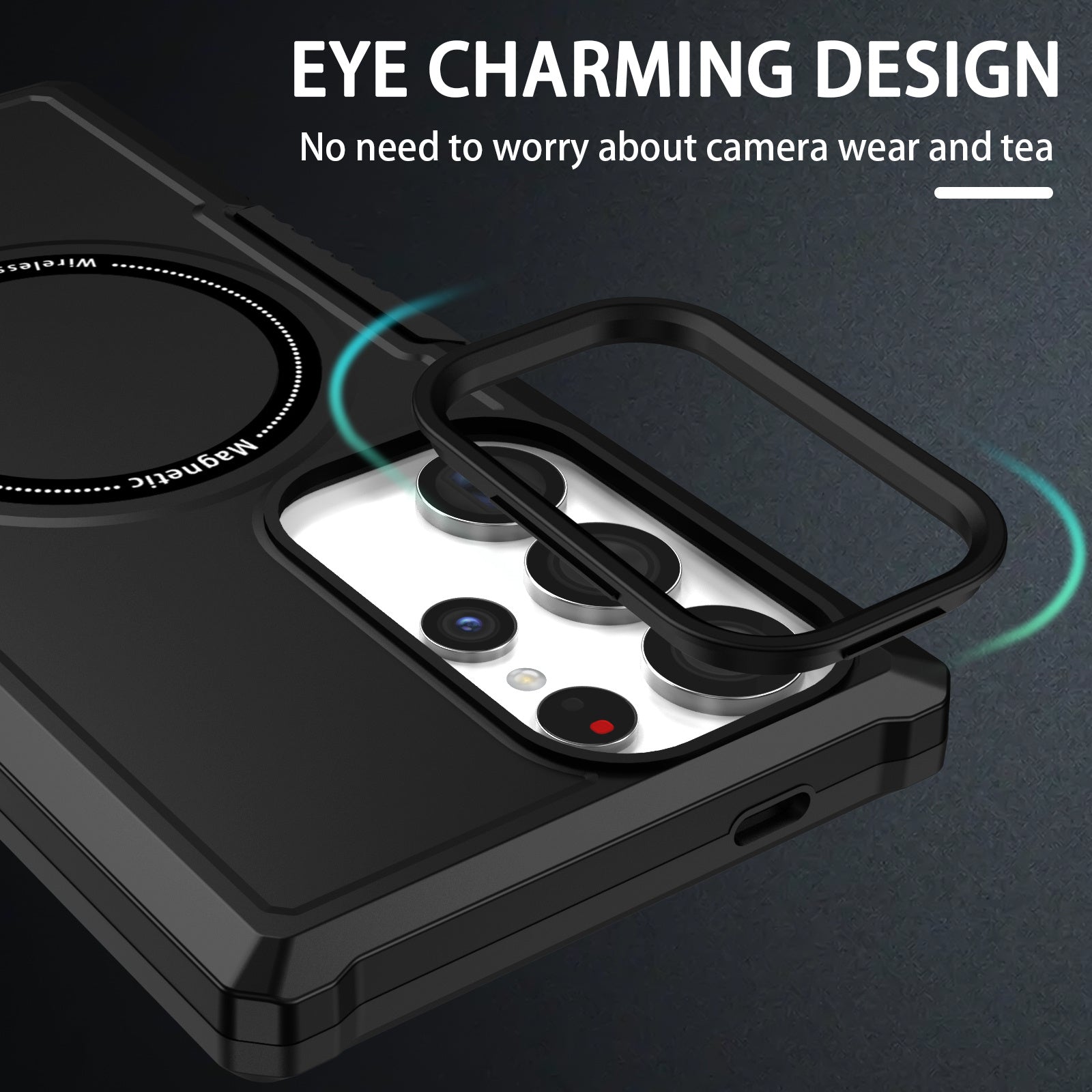 For Samsung Galaxy S24 Ultra Case Hard PC + Soft TPU Anti-Drop Phone Cover Compatible with MagSafe