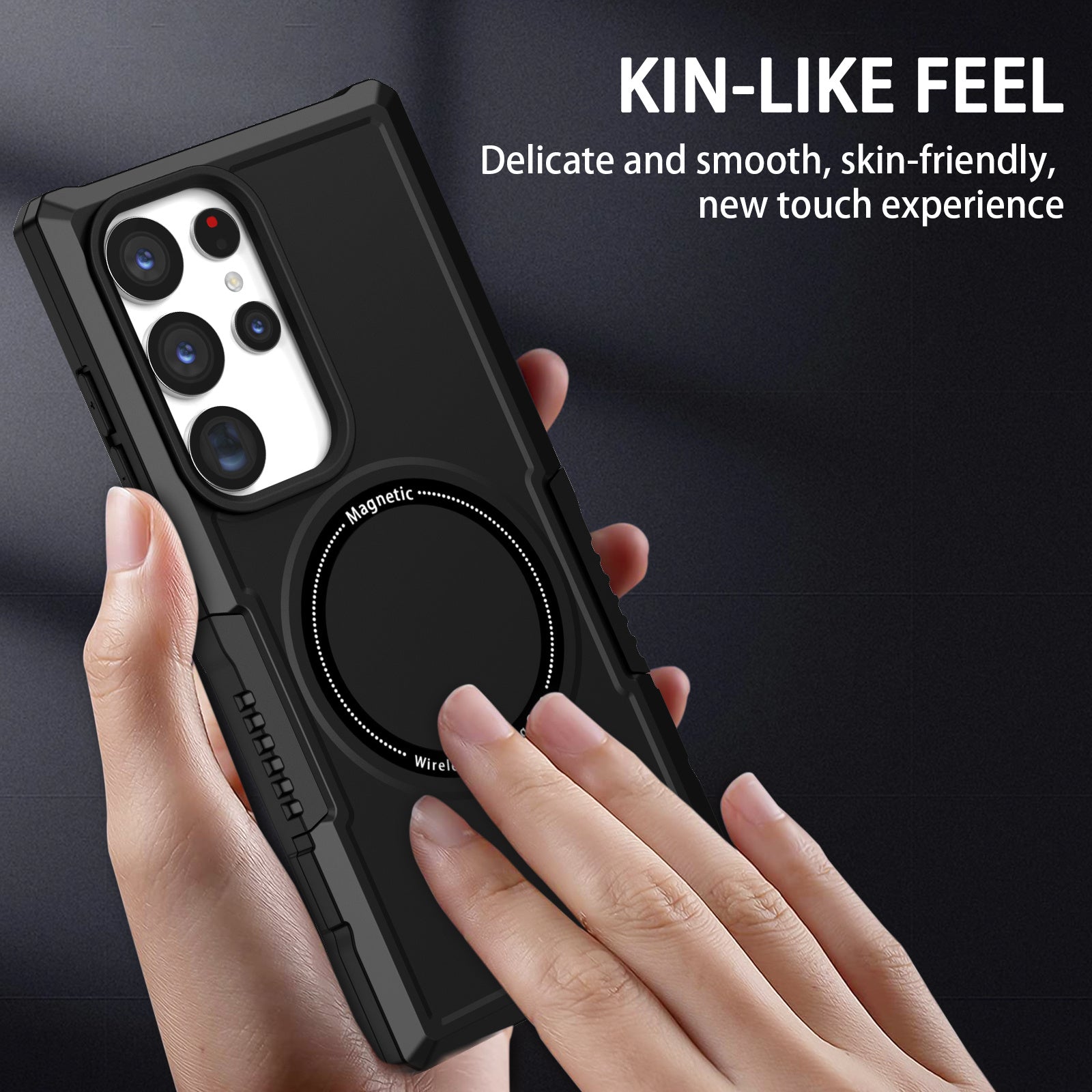 For Samsung Galaxy S24 Ultra Case Hard PC + Soft TPU Anti-Drop Phone Cover Compatible with MagSafe
