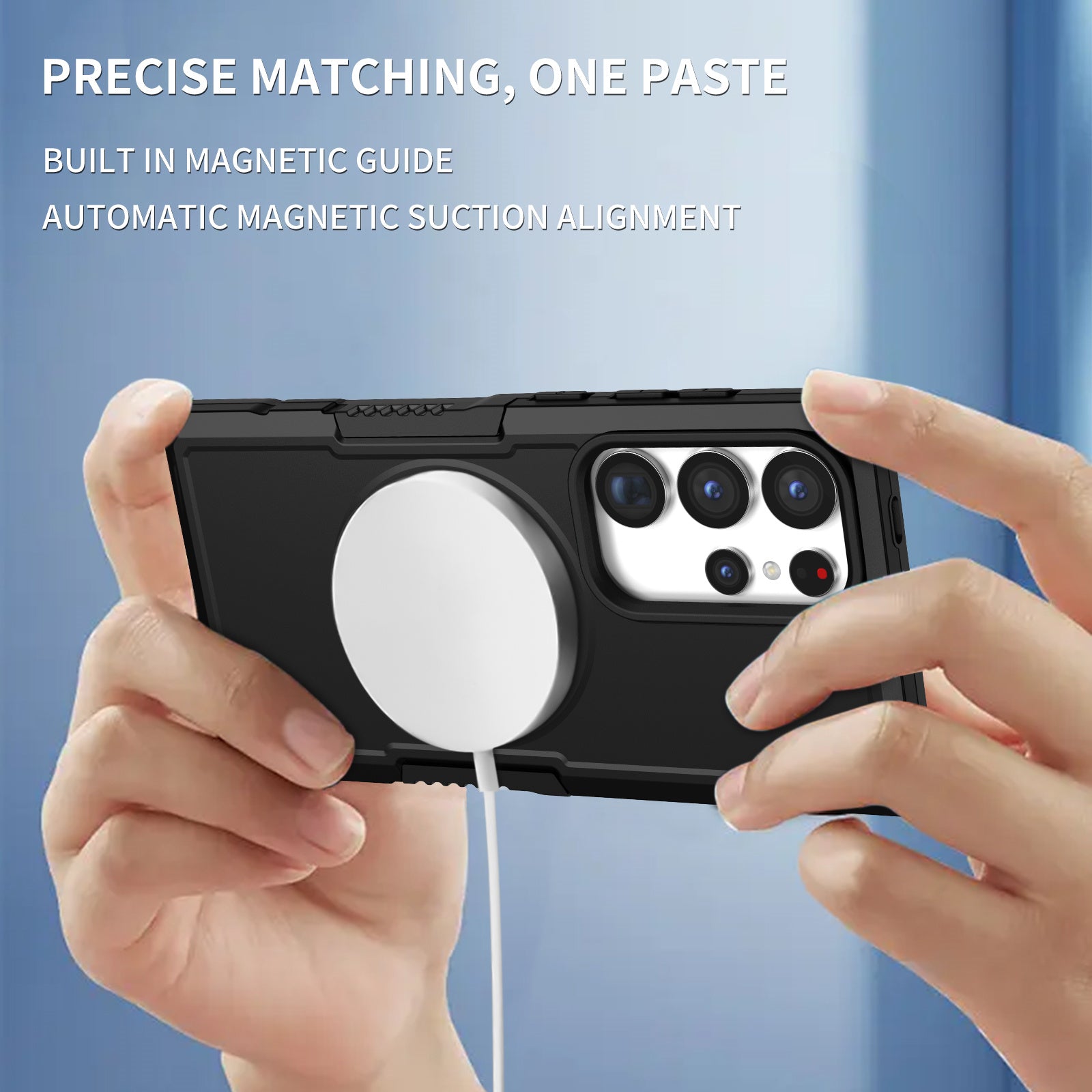 For Samsung Galaxy S24 Ultra Case Hard PC + Soft TPU Anti-Drop Phone Cover Compatible with MagSafe