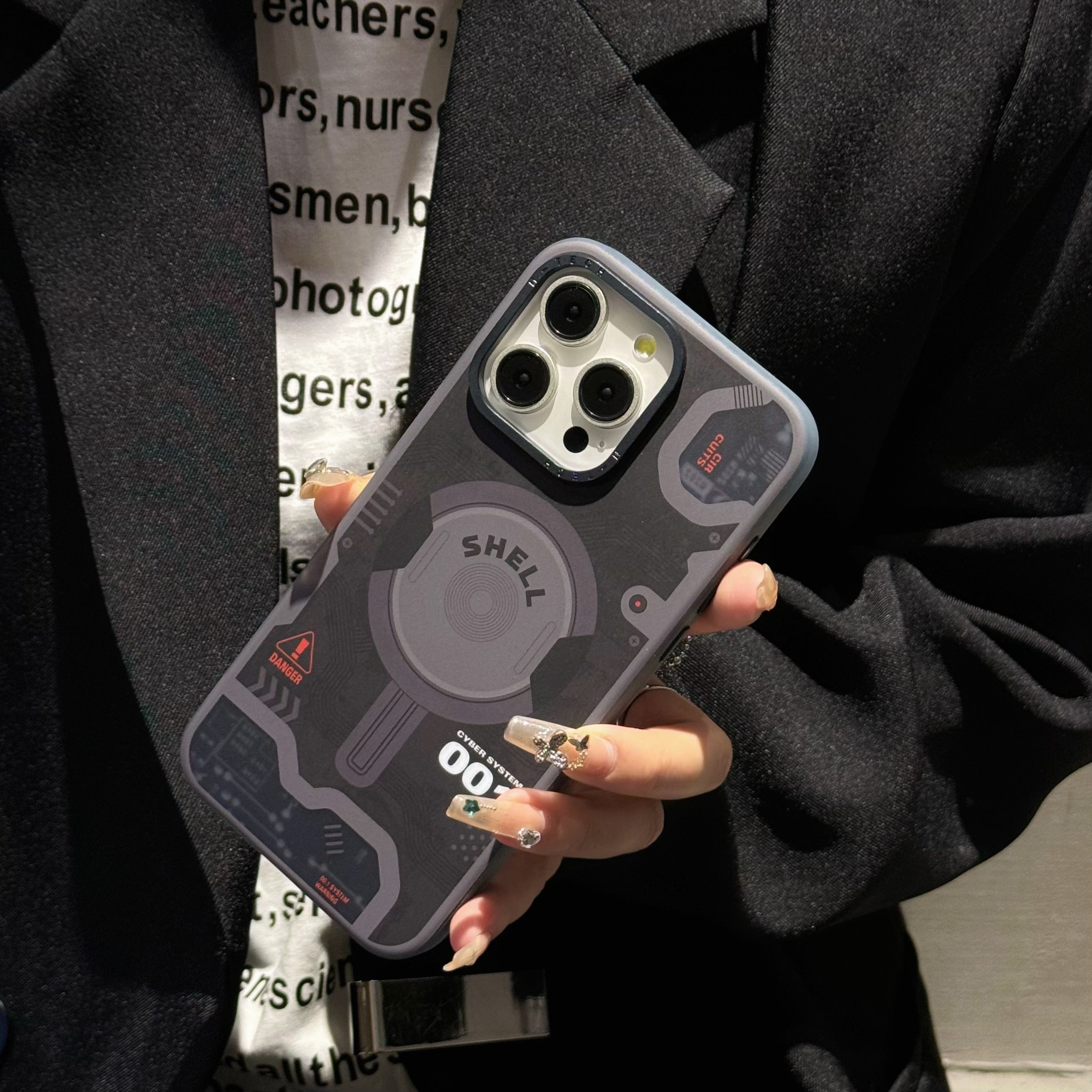 For iPhone 13 Pro Max Case Compatible with MagSafe Electronic Board Pattern PC+TPU Phone Cover