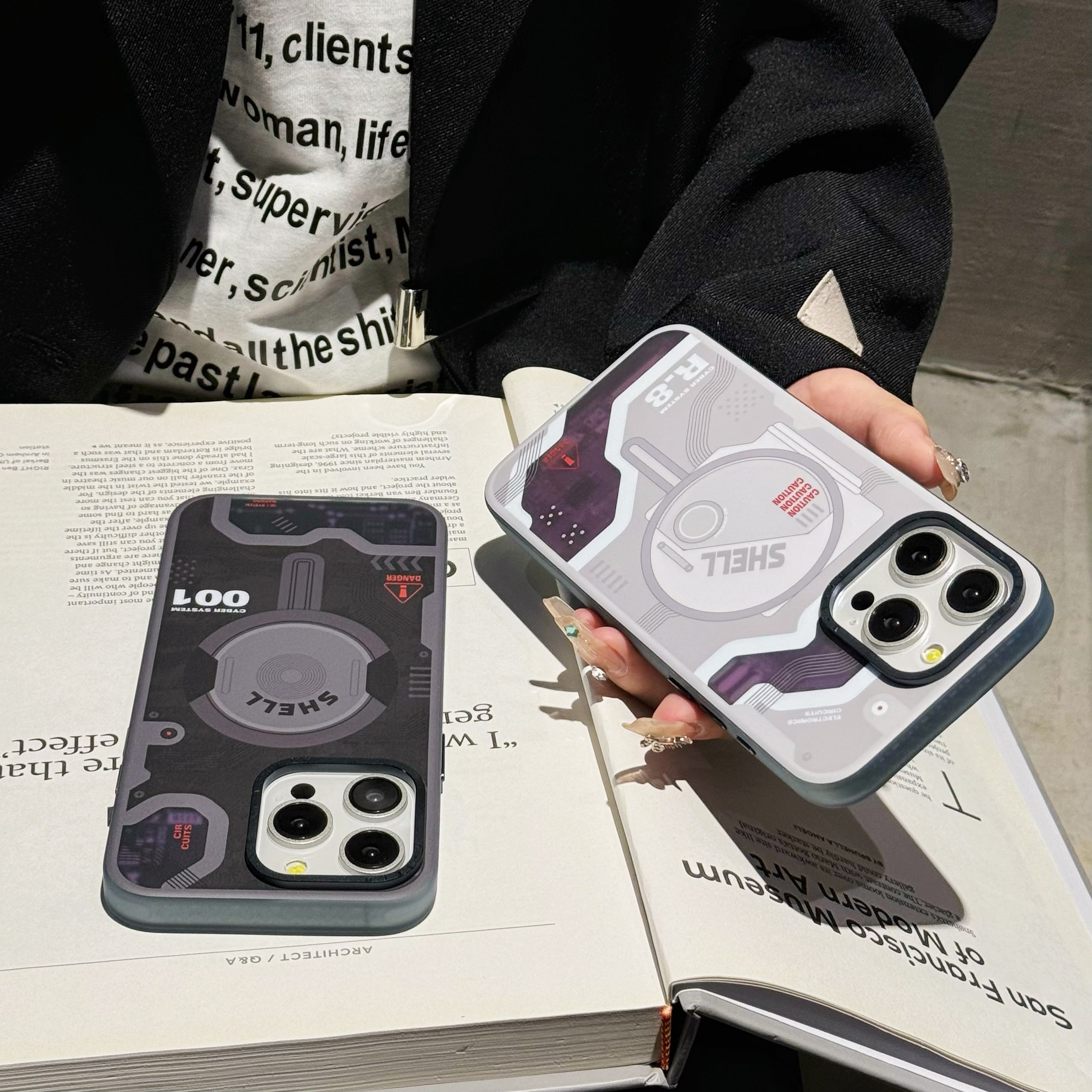 For iPhone 13 Pro Max Case Compatible with MagSafe Electronic Board Pattern PC+TPU Phone Cover