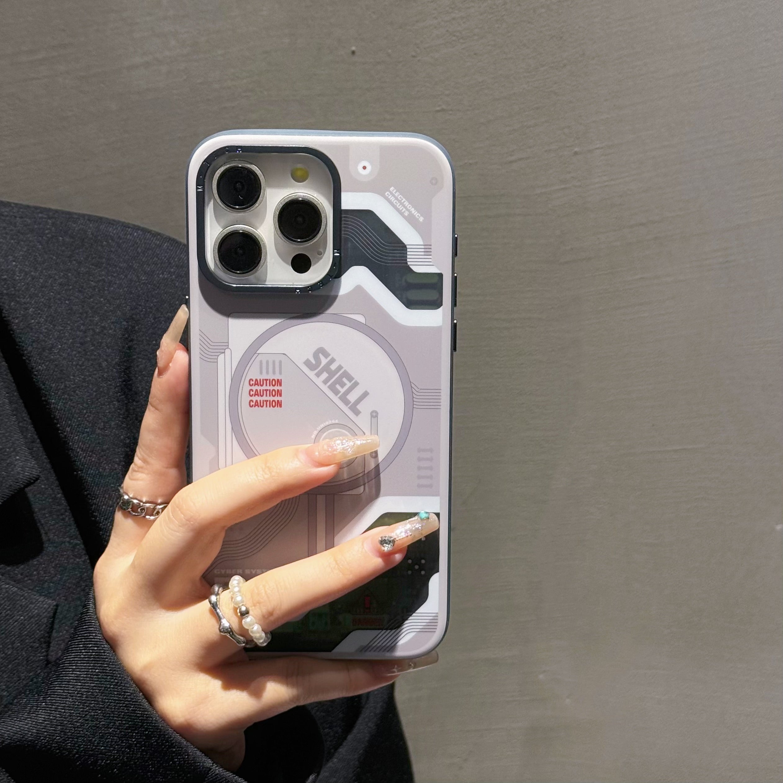 For iPhone 13 Pro Max Case Compatible with MagSafe Electronic Board Pattern PC+TPU Phone Cover