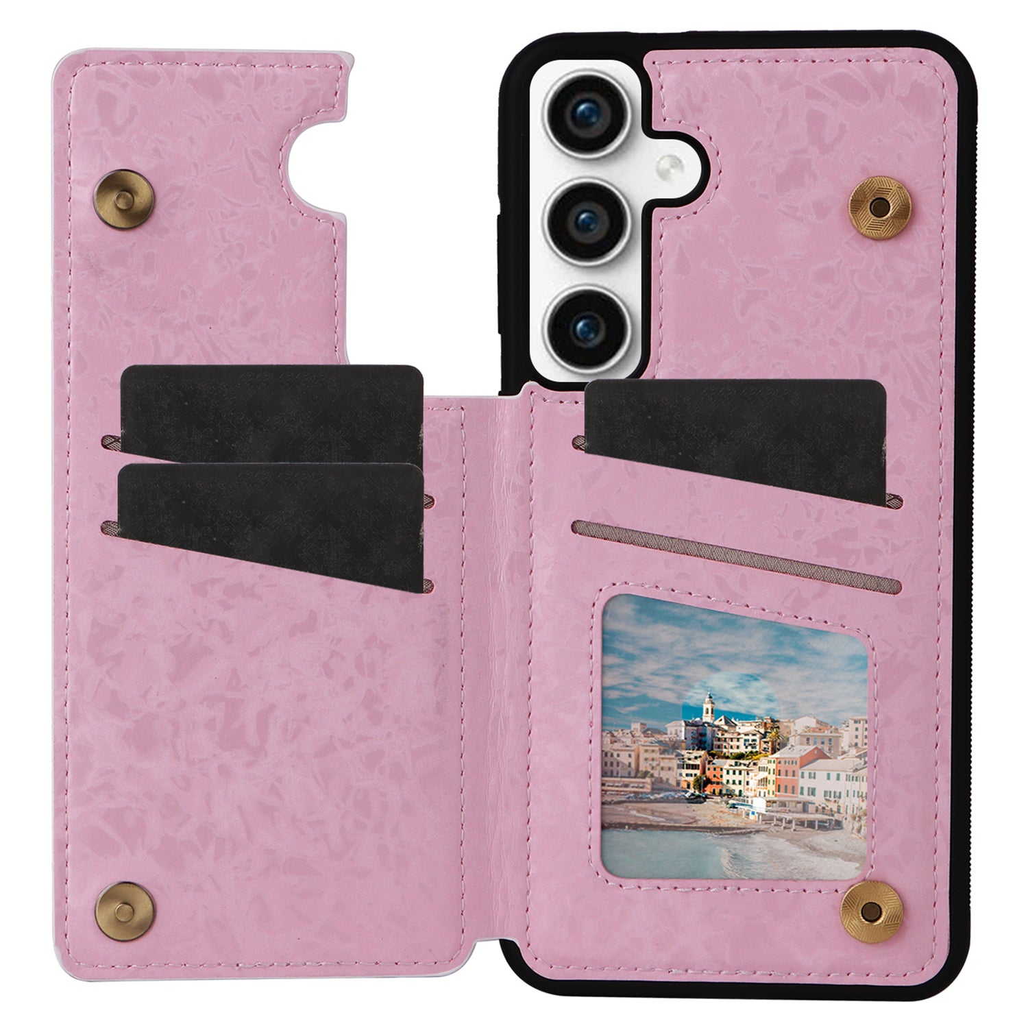 For Samsung Galaxy S23 FE Case Flower Leather Coated TPU Phone Cover with RFID Blocking Wallet