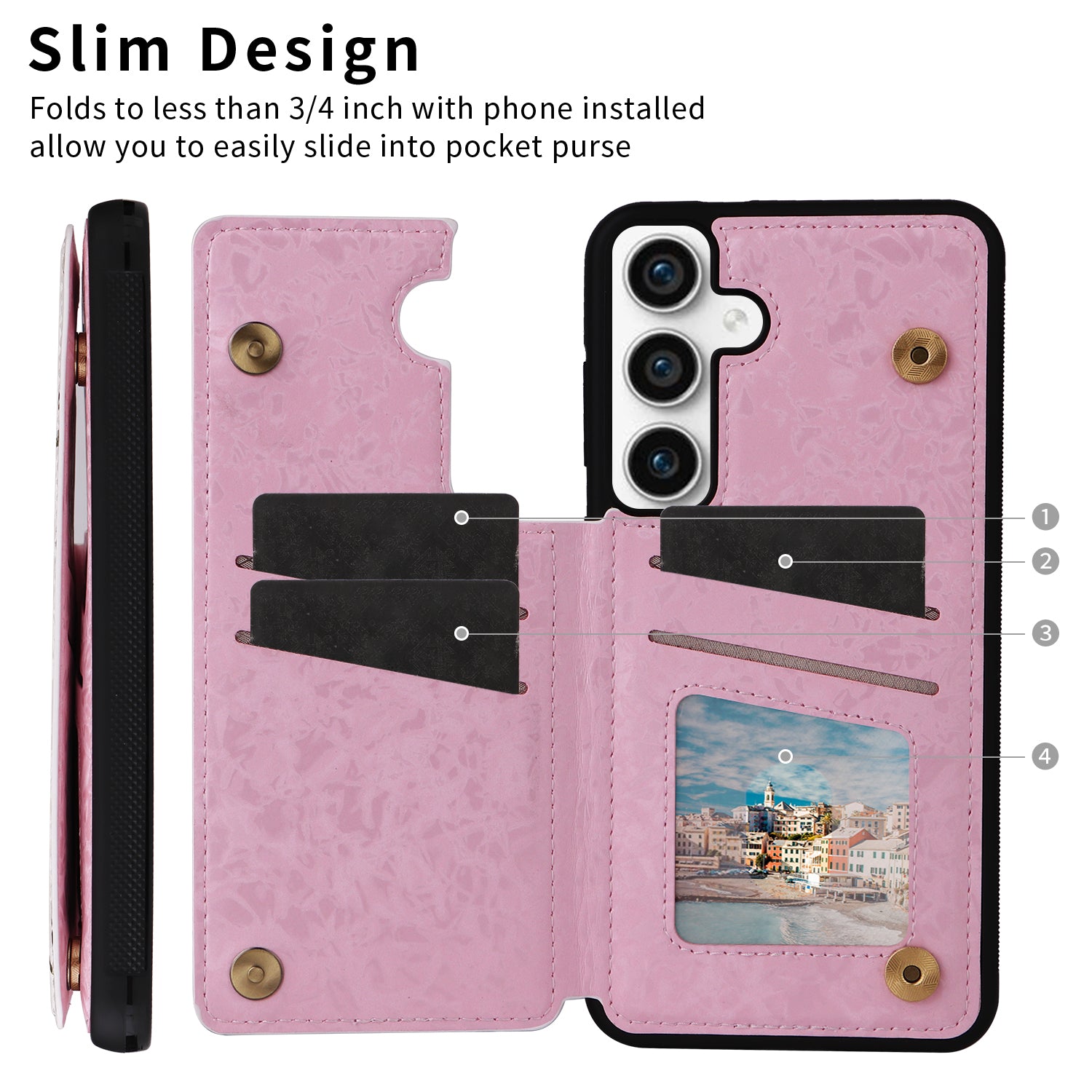 For Samsung Galaxy S23 FE Case Flower Leather Coated TPU Phone Cover with RFID Blocking Wallet