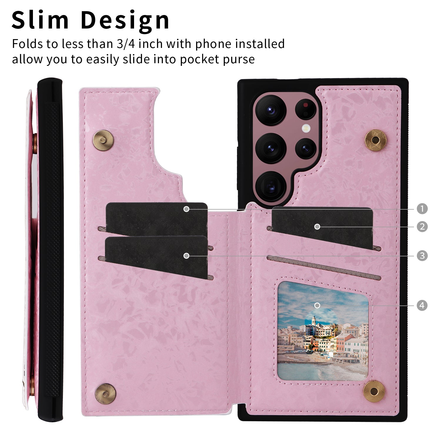 For Samsung Galaxy S22 Ultra 5G Phone Case Kickstand Flower Leather Coated TPU Cover