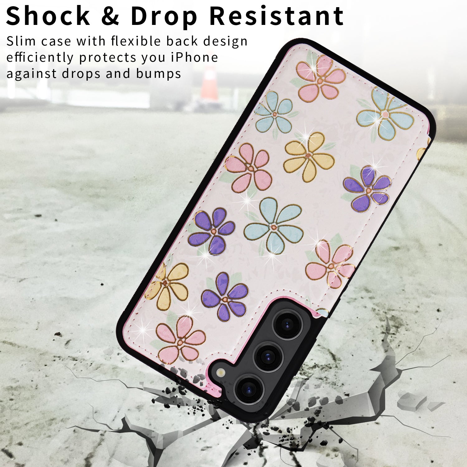 For Samsung Galaxy S23 Case Pattern Printing Kickstand Card Slots Phone Back Shell