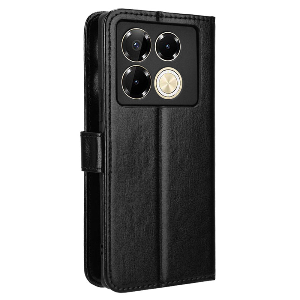 For Transsion Infinix Note 40 Pro 4G X6850 Case PU Leather Crazy Horse Texture Anti-drop Phone Cover