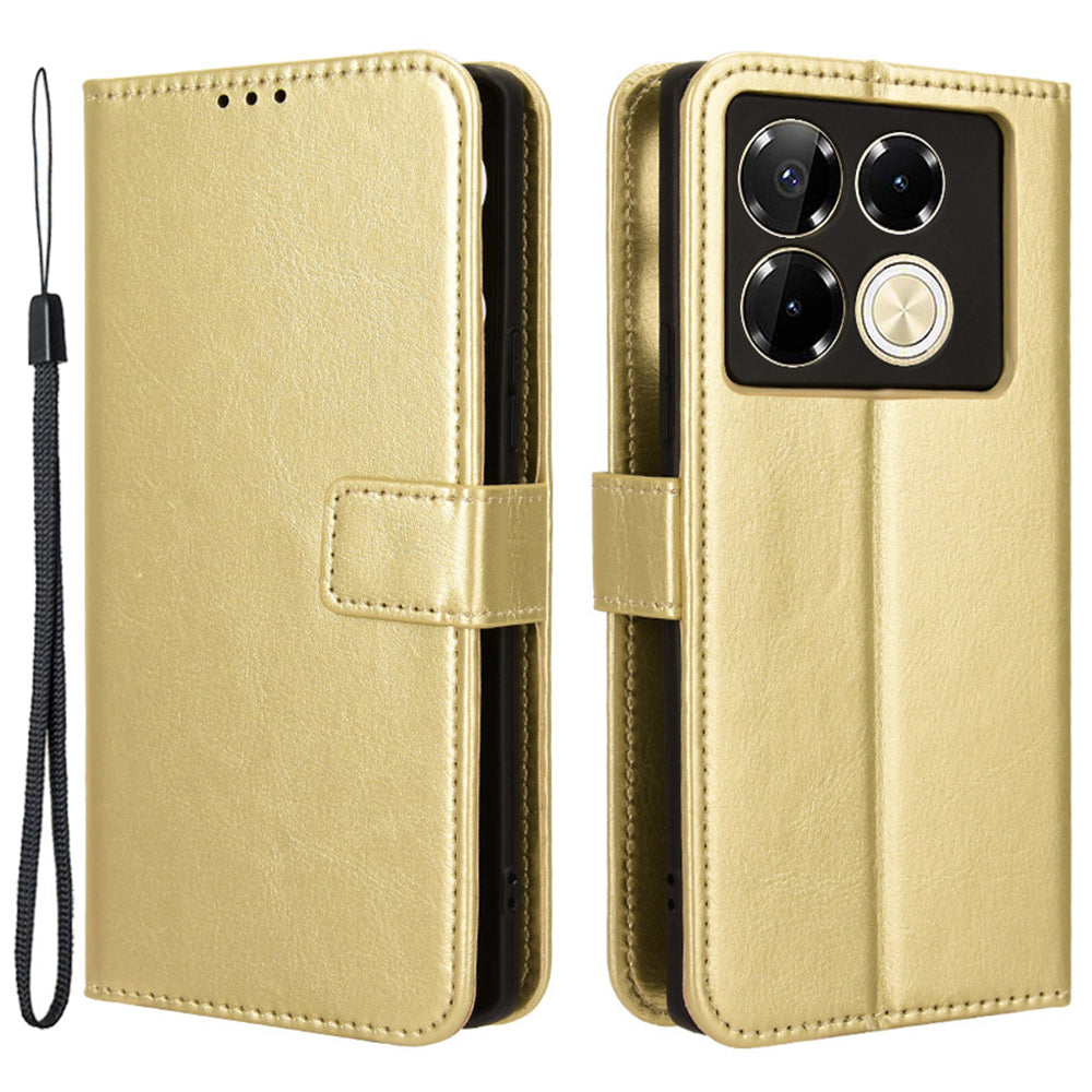 For Transsion Infinix Note 40 Pro 4G X6850 Case PU Leather Crazy Horse Texture Anti-drop Phone Cover