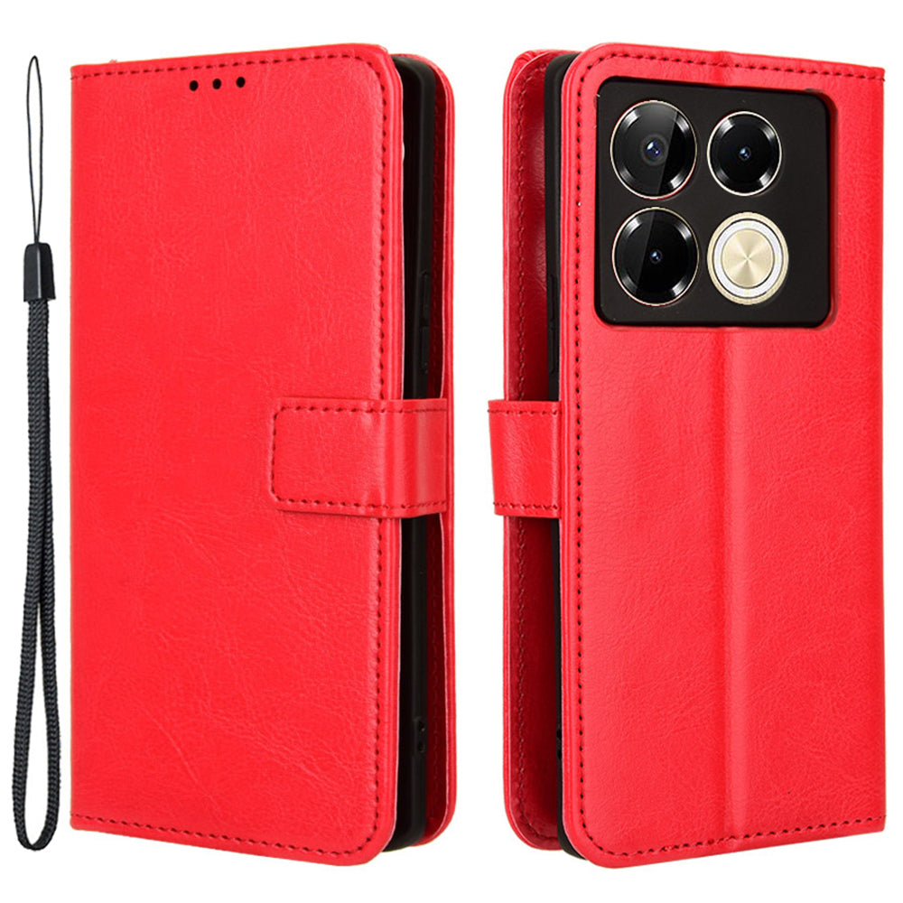 For Transsion Infinix Note 40 Pro 4G X6850 Case PU Leather Crazy Horse Texture Anti-drop Phone Cover