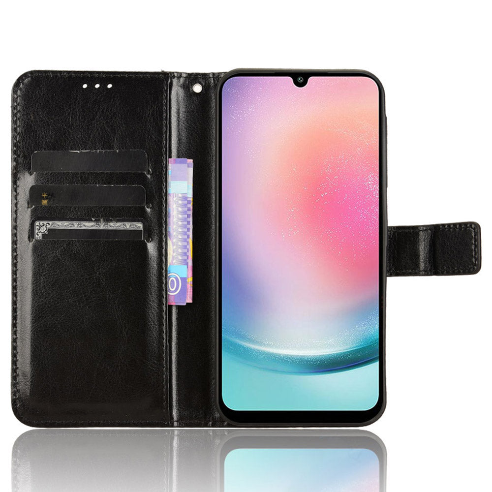 For Samsung Galaxy M55 5G / C55 5G Case Crazy Horse Texture Leather Phone Cover with Wallet Stand