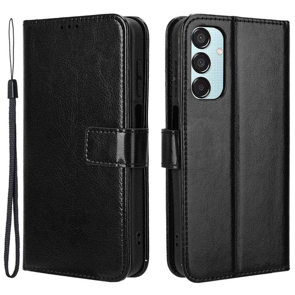 For Samsung Galaxy F15 5G / M15 5G Case Bump Proof PU Leather Crazy Horse Texture Phone Cover