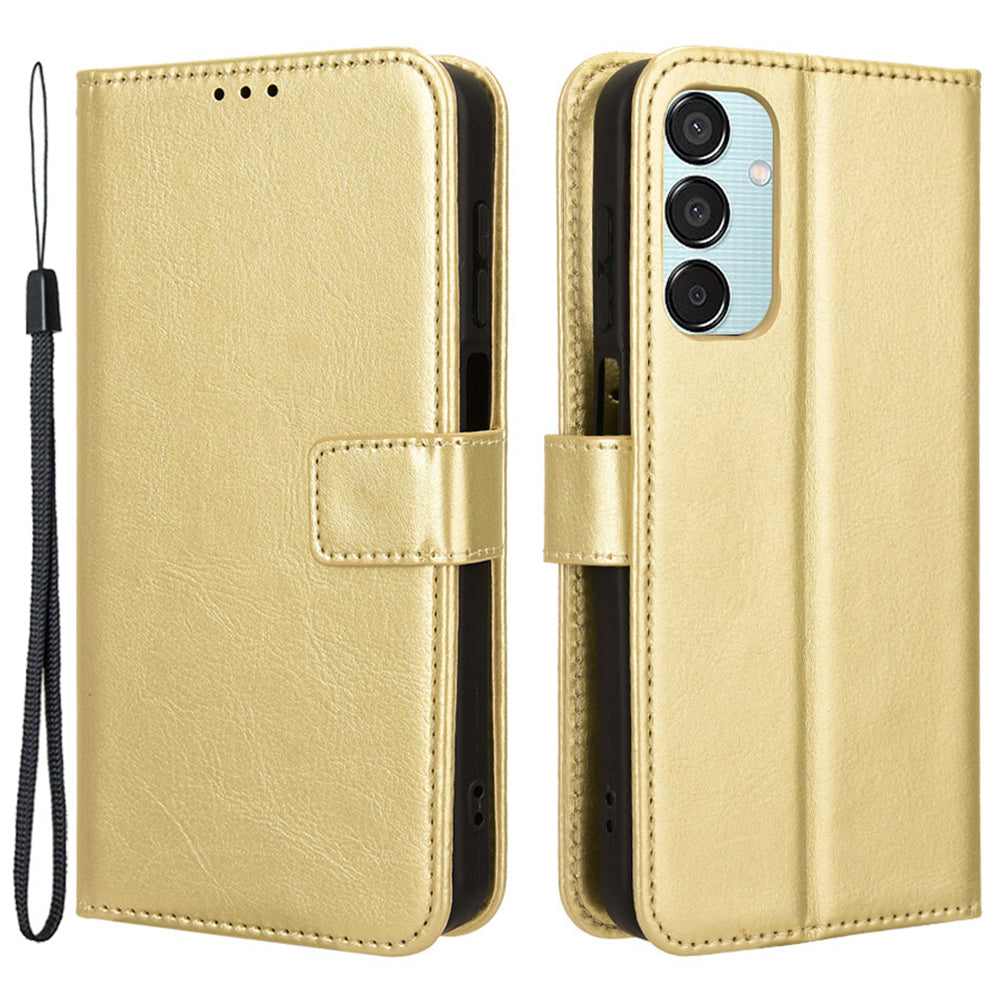 For Samsung Galaxy F15 5G / M15 5G Case Bump Proof PU Leather Crazy Horse Texture Phone Cover
