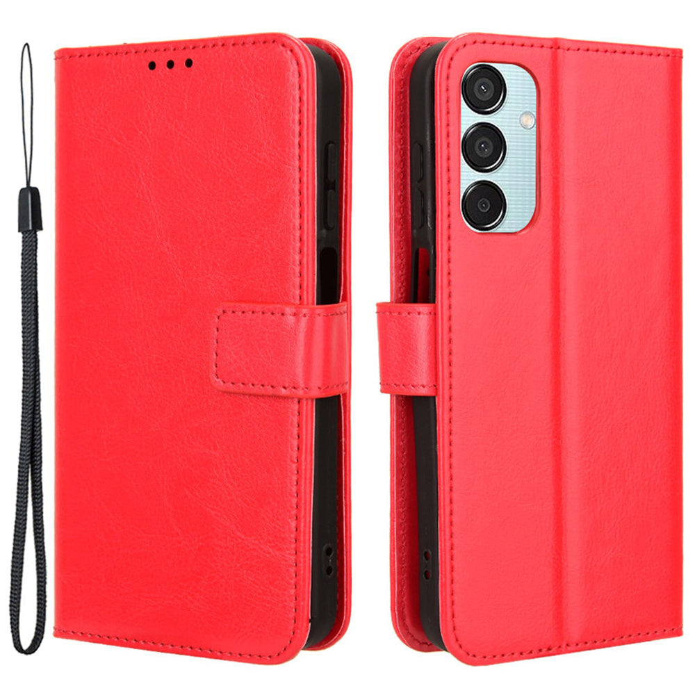 For Samsung Galaxy F15 5G / M15 5G Case Bump Proof PU Leather Crazy Horse Texture Phone Cover