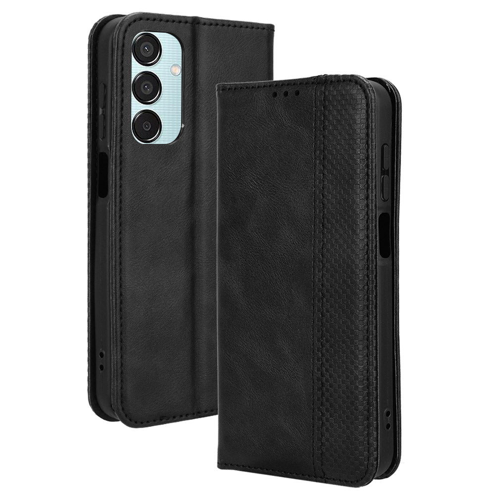 For Samsung Galaxy F15 5G / M15 5G Case Vintage PU Leather Folio Phone Cover with Cash / Card Slots