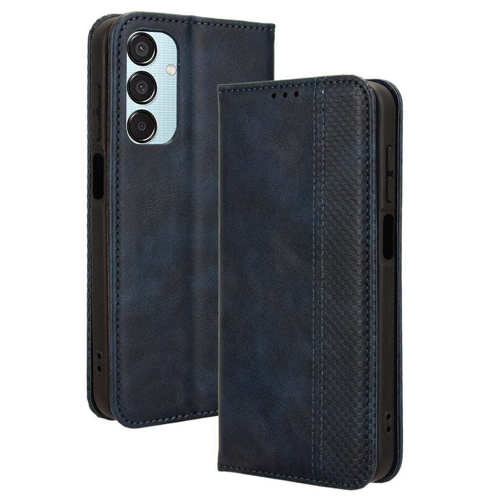 For Samsung Galaxy F15 5G / M15 5G Case Vintage PU Leather Folio Phone Cover with Cash / Card Slots