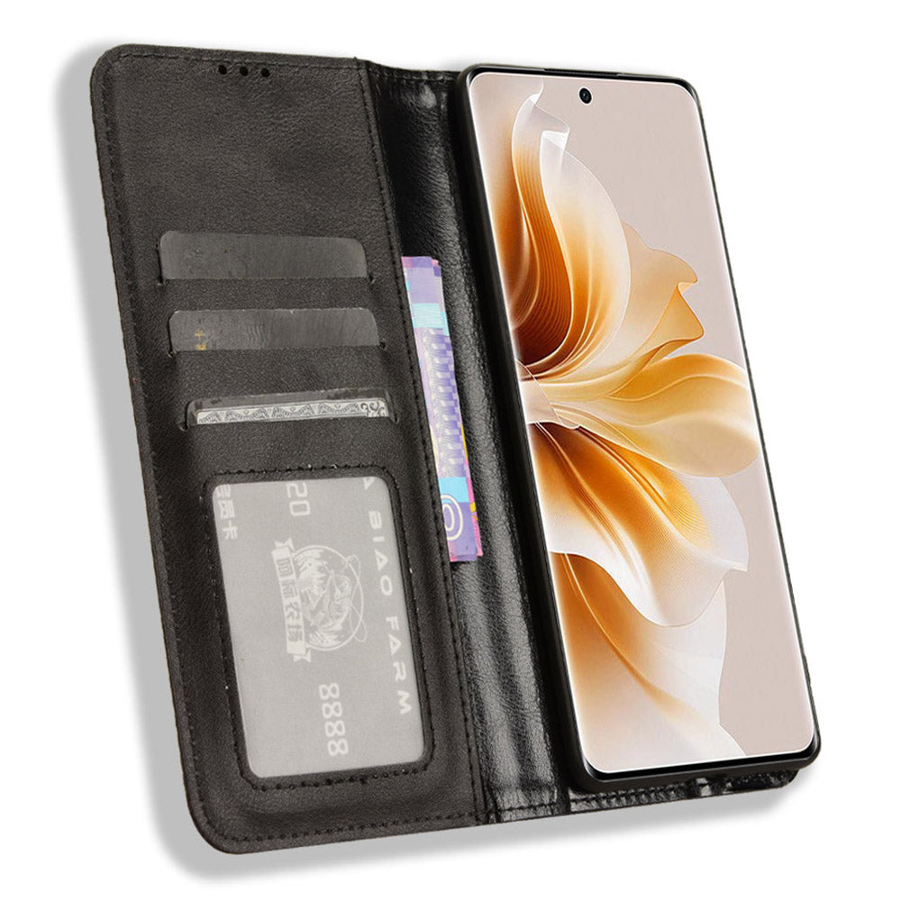 For Oppo A3 Pro 5G Case Retro Leather Drop-resistant Phone Wallet Cover
