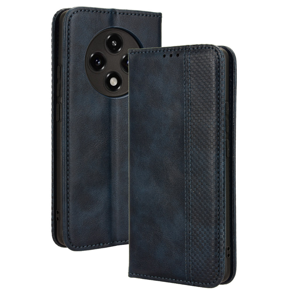 For Oppo A3 Pro 5G Case Retro Leather Drop-resistant Phone Wallet Cover