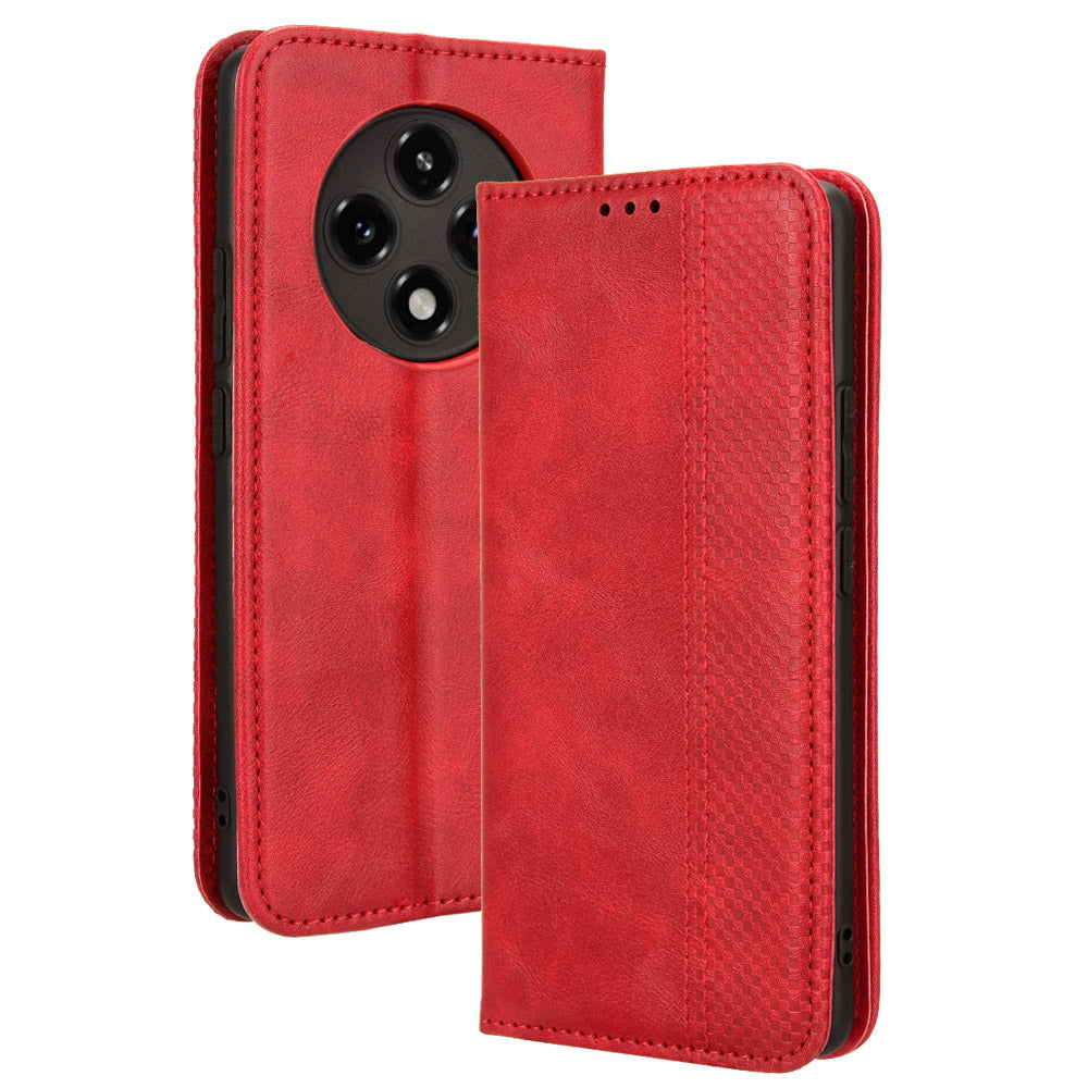For Oppo A3 Pro 5G Case Retro Leather Drop-resistant Phone Wallet Cover