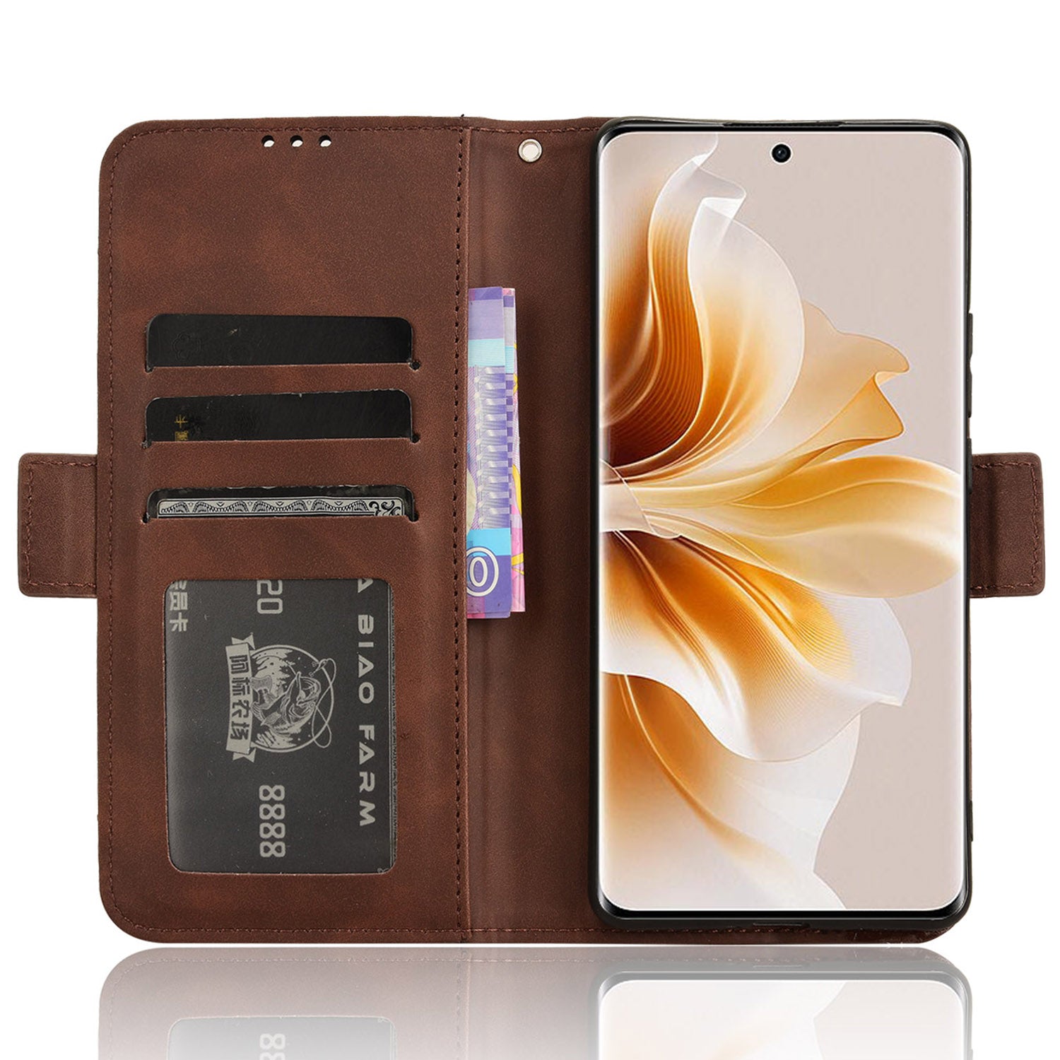 For Oppo A3 Pro 5G Case Multiple Card Slots Shockproof Leather Folio Phone Cover