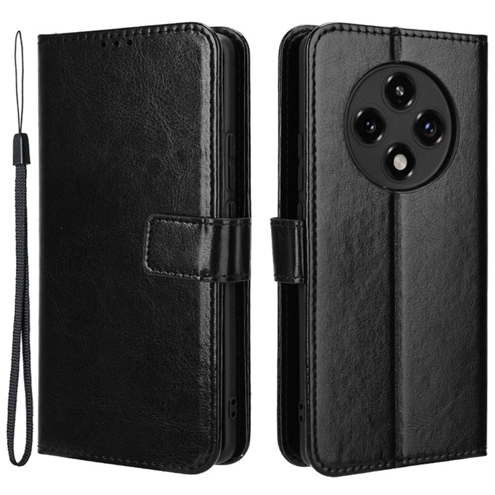 For Oppo A3 Pro 5G Wallet Case Card Slots Leather Phone Cover Crazy Horse Texture