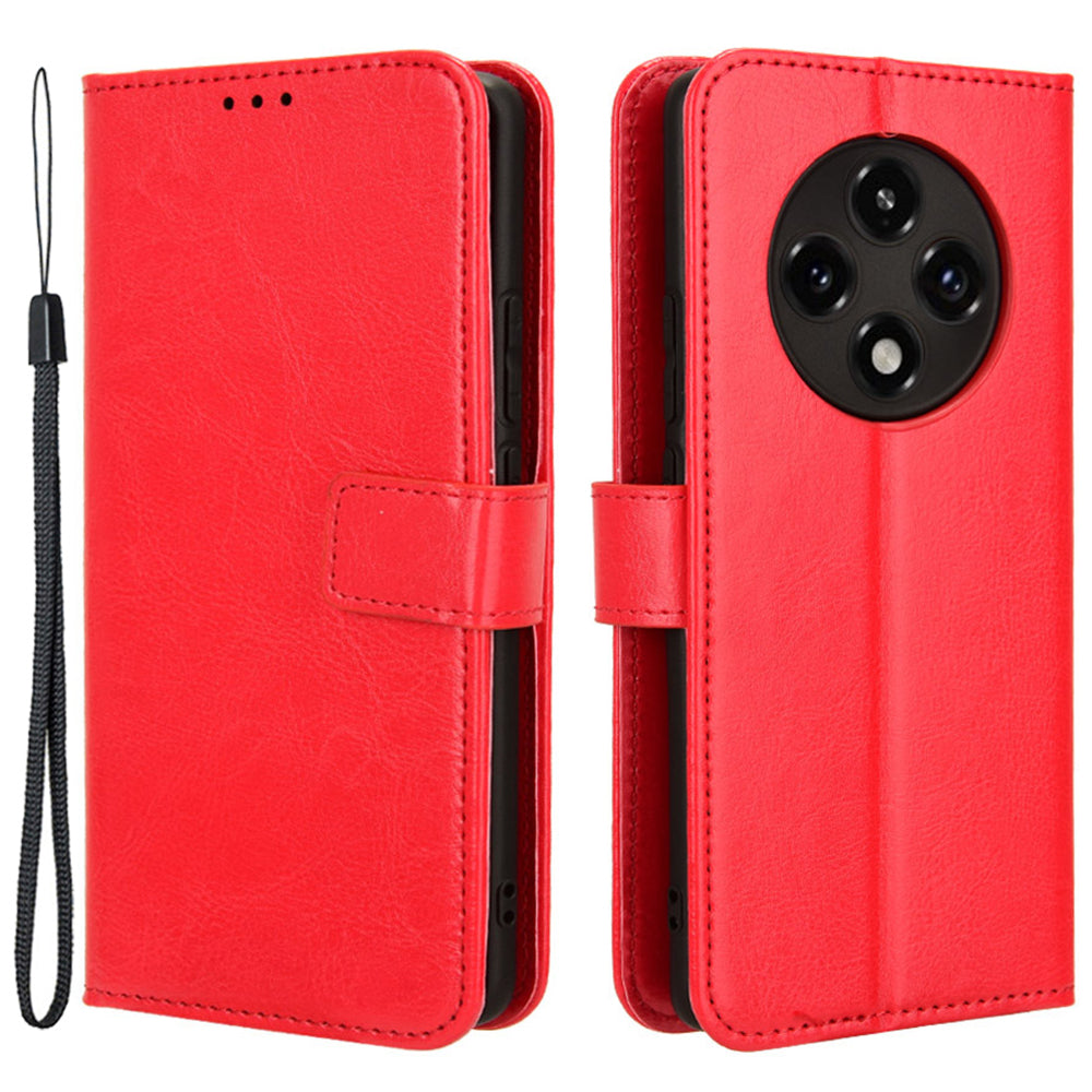 For Oppo A3 Pro 5G Wallet Case Card Slots Leather Phone Cover Crazy Horse Texture