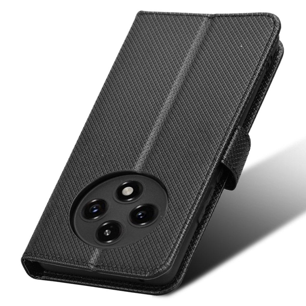 For Oppo A3 Pro 5G Case Diamond Texture PU Leather Wallet Phone Cover TPU Inner Shell