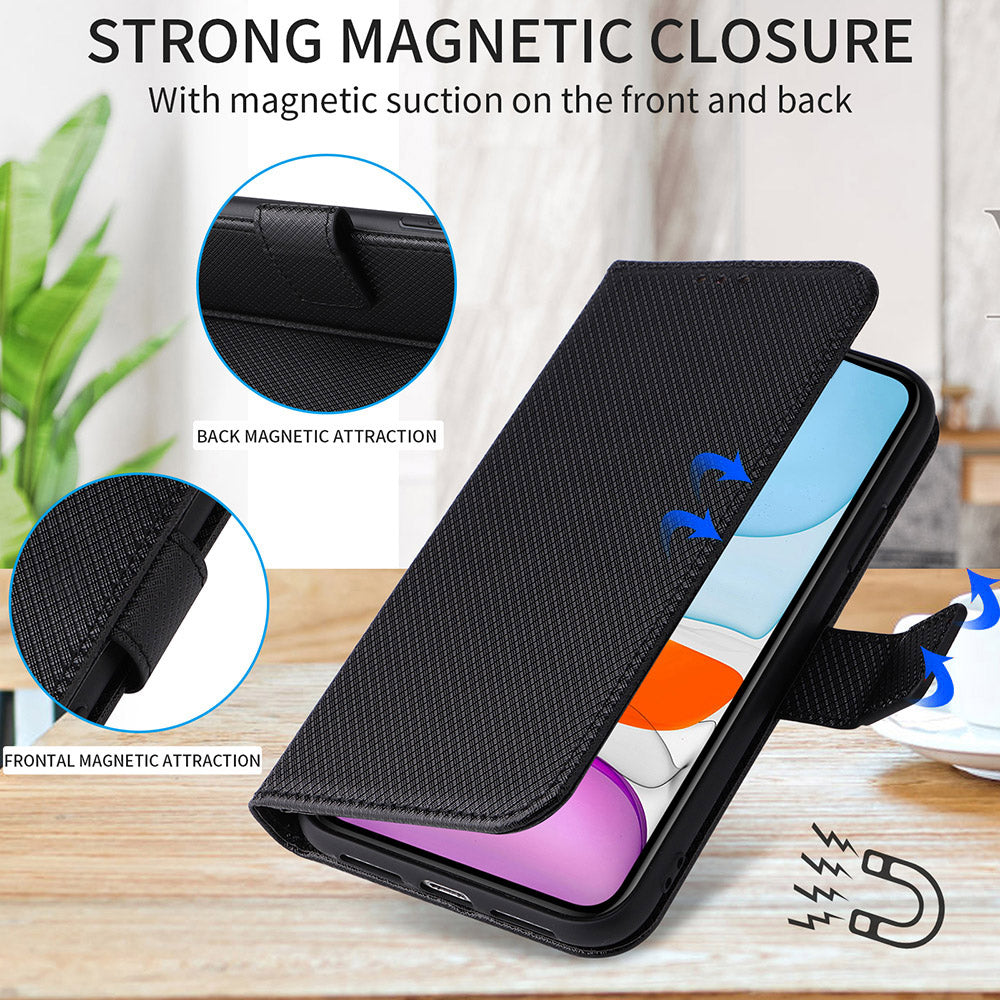 For Oppo A3 Pro 5G Case Diamond Texture PU Leather Wallet Phone Cover TPU Inner Shell