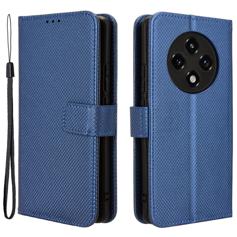 For Oppo A3 Pro 5G Case Diamond Texture PU Leather Wallet Phone Cover TPU Inner Shell