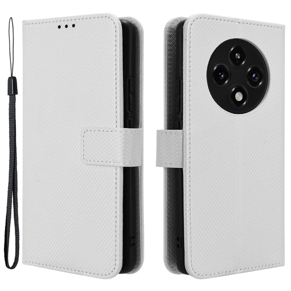 For Oppo A3 Pro 5G Case Diamond Texture PU Leather Wallet Phone Cover TPU Inner Shell