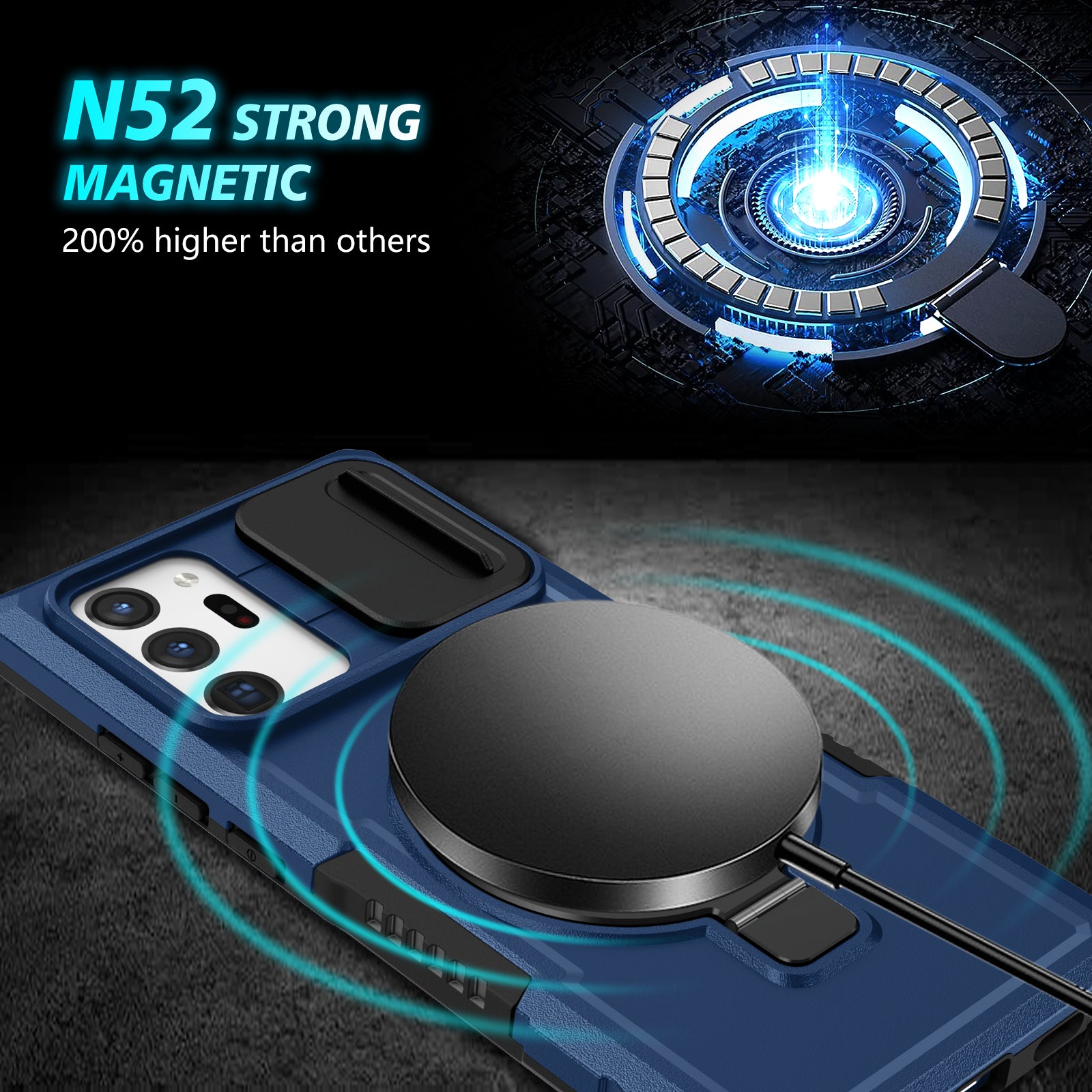 For Samsung Galaxy Note20 Ultra / Note20 Ultra 5G Case Anti-drop PC+TPU Phone Shell Compatible with MagSafe