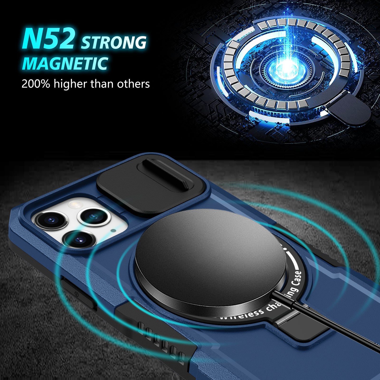 For iPhone 11 Pro Case Compatible with MagSafe PC+TPU Camera Protection Phone Cover