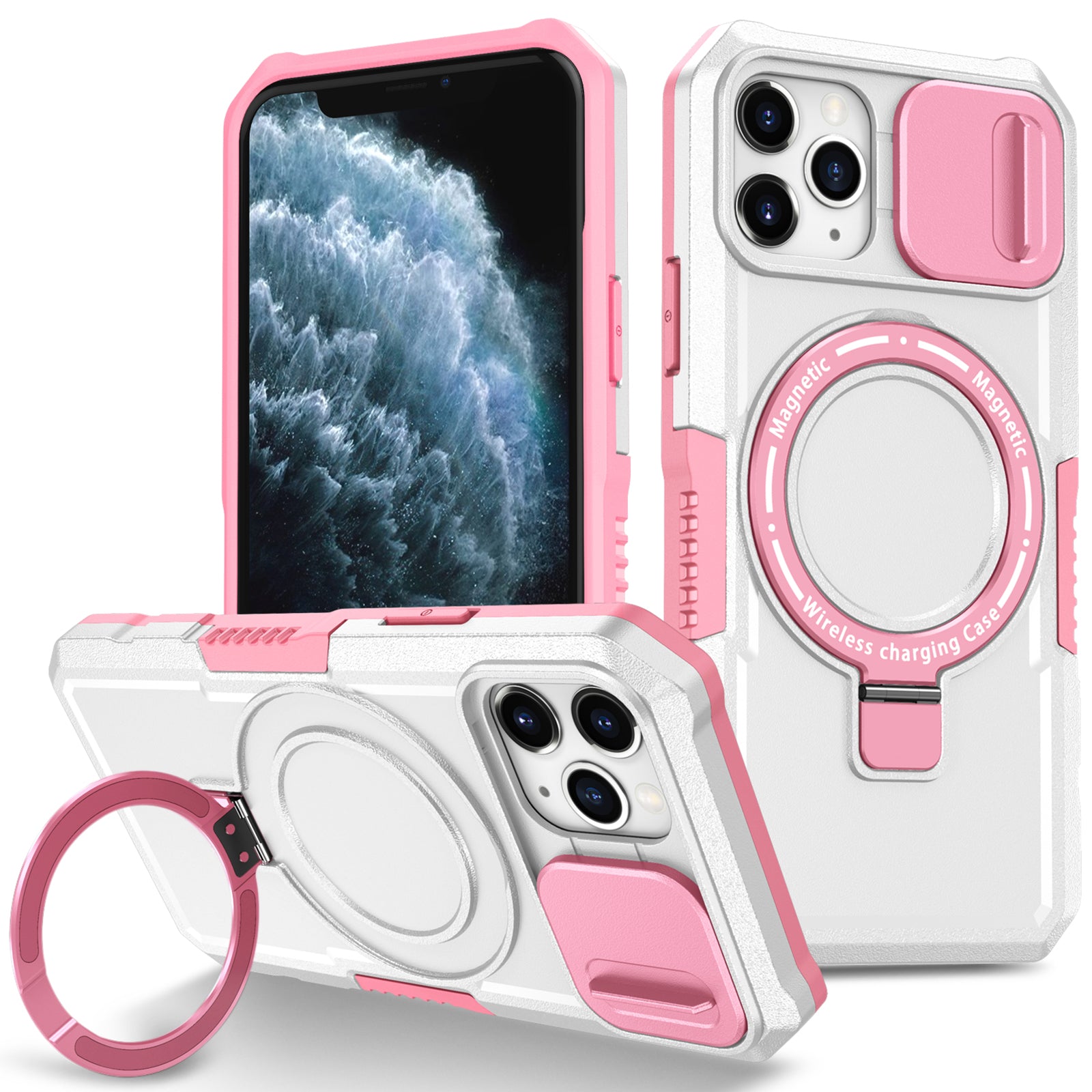 For iPhone 11 Pro Case Compatible with MagSafe PC+TPU Camera Protection Phone Cover