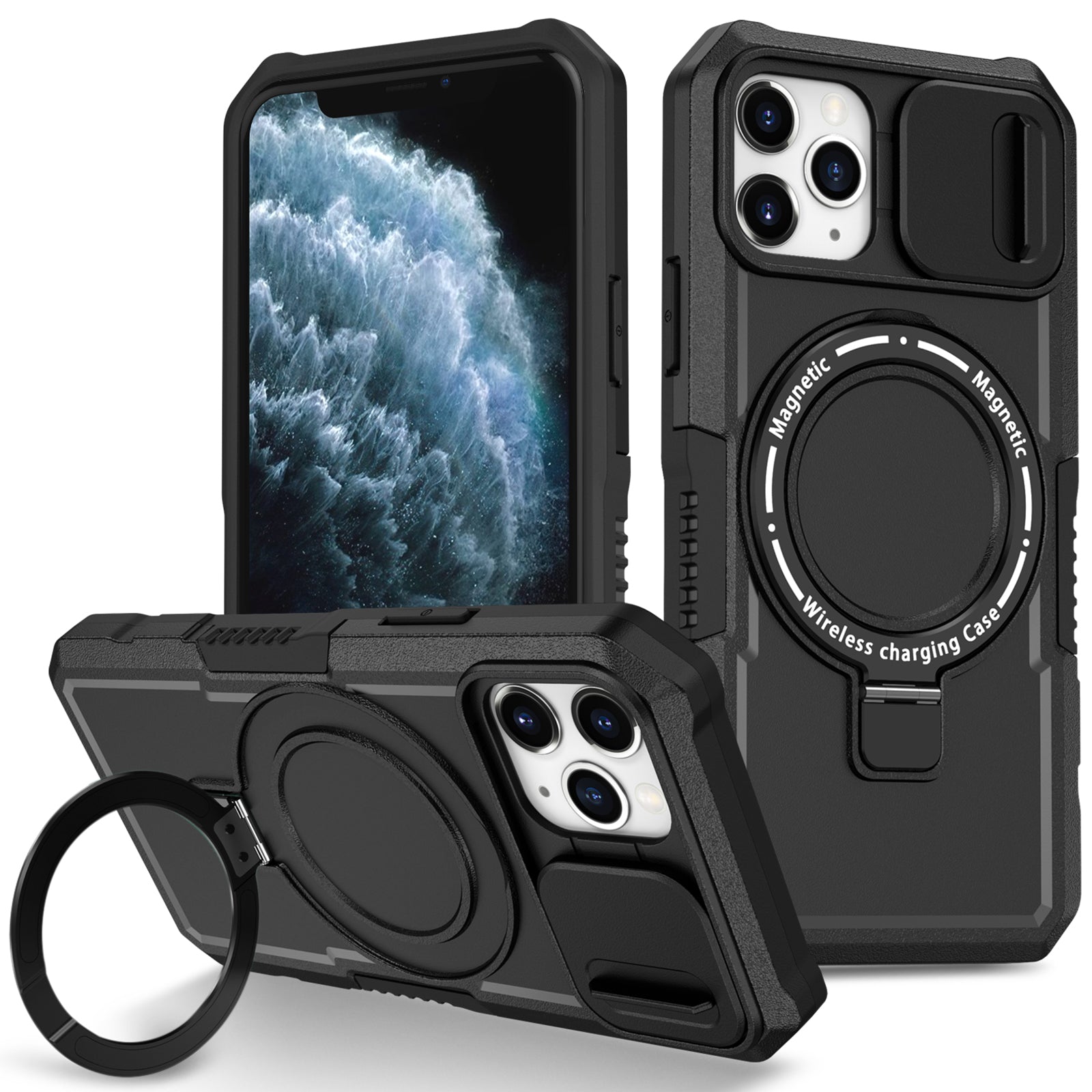 For iPhone 11 Pro Case Compatible with MagSafe PC+TPU Camera Protection Phone Cover
