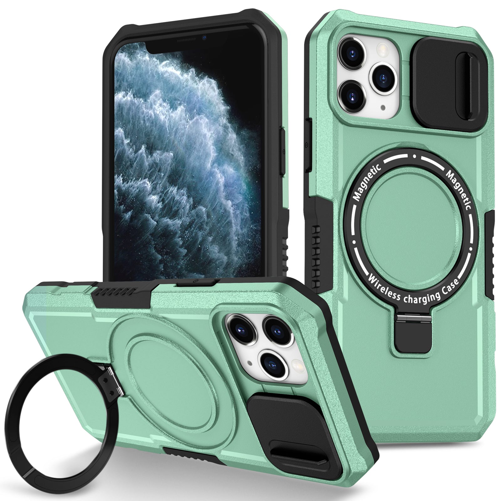 For iPhone 11 Pro Case Compatible with MagSafe PC+TPU Camera Protection Phone Cover