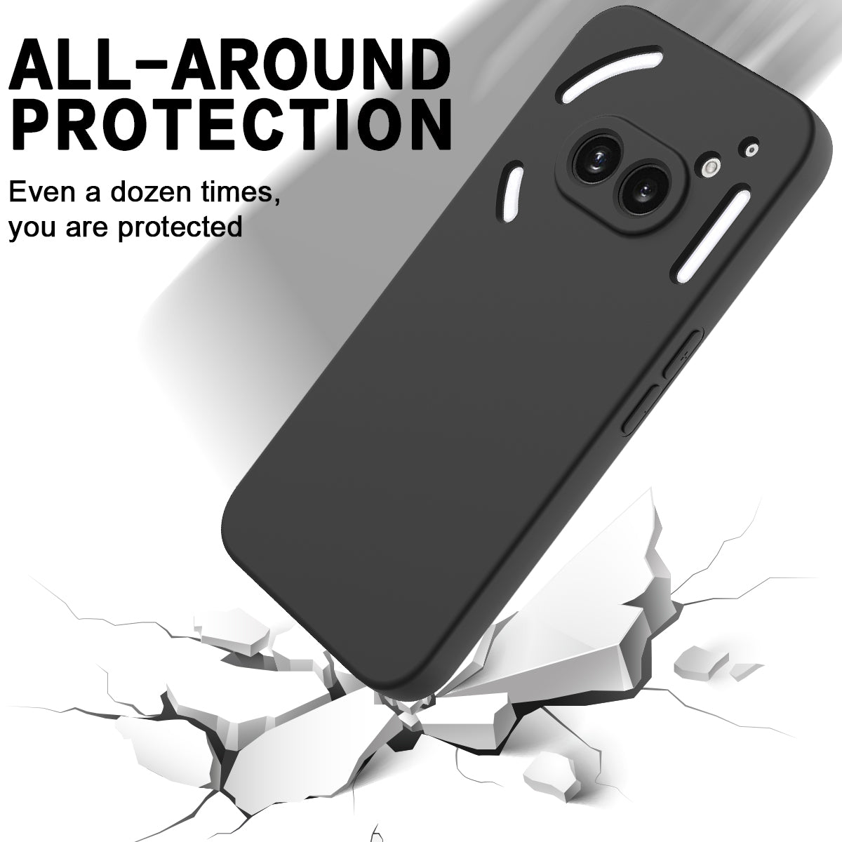 For Nothing Phone (2a) Case with Hand Strap Soft Lining Liquid Silicone Phone Cover