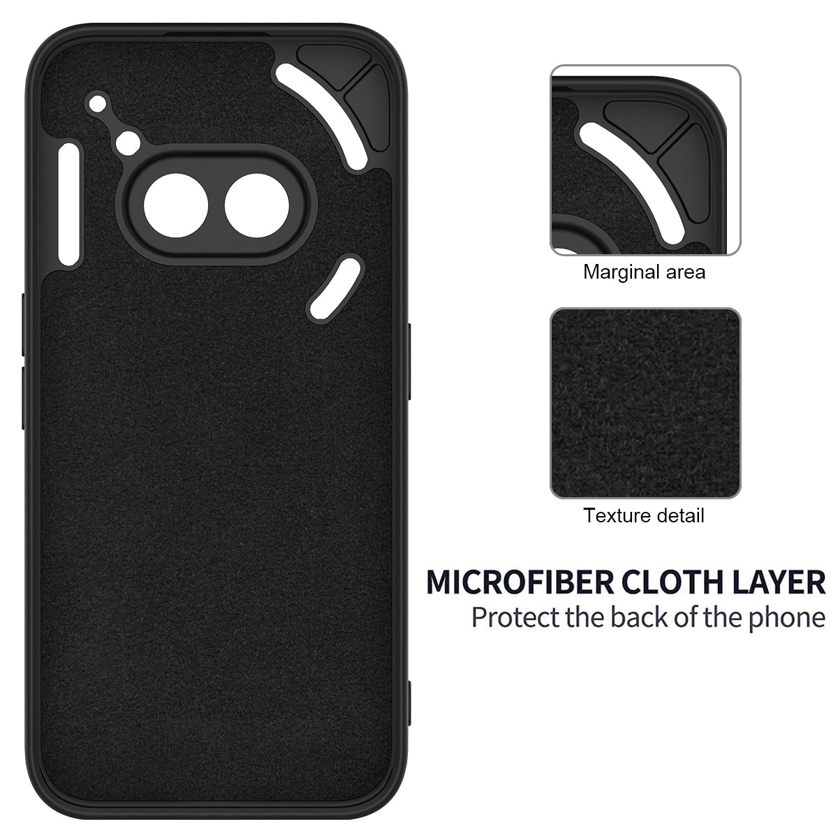 For Nothing Phone (2a) Case with Hand Strap Soft Lining Liquid Silicone Phone Cover