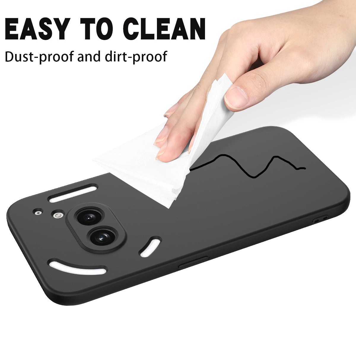 For Nothing Phone (2a) Case with Hand Strap Soft Lining Liquid Silicone Phone Cover