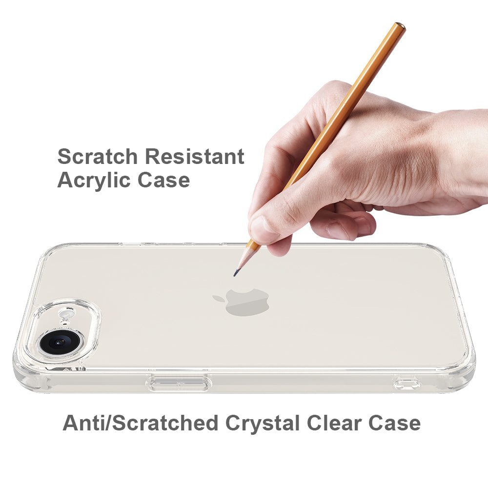 For iPhone SE (2024) Case TPU+Acrylic Crystal Transparent Protective Phone Cover