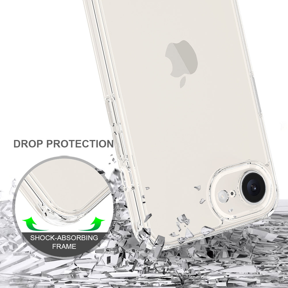 For iPhone SE (2024) Case TPU+Acrylic Crystal Transparent Protective Phone Cover