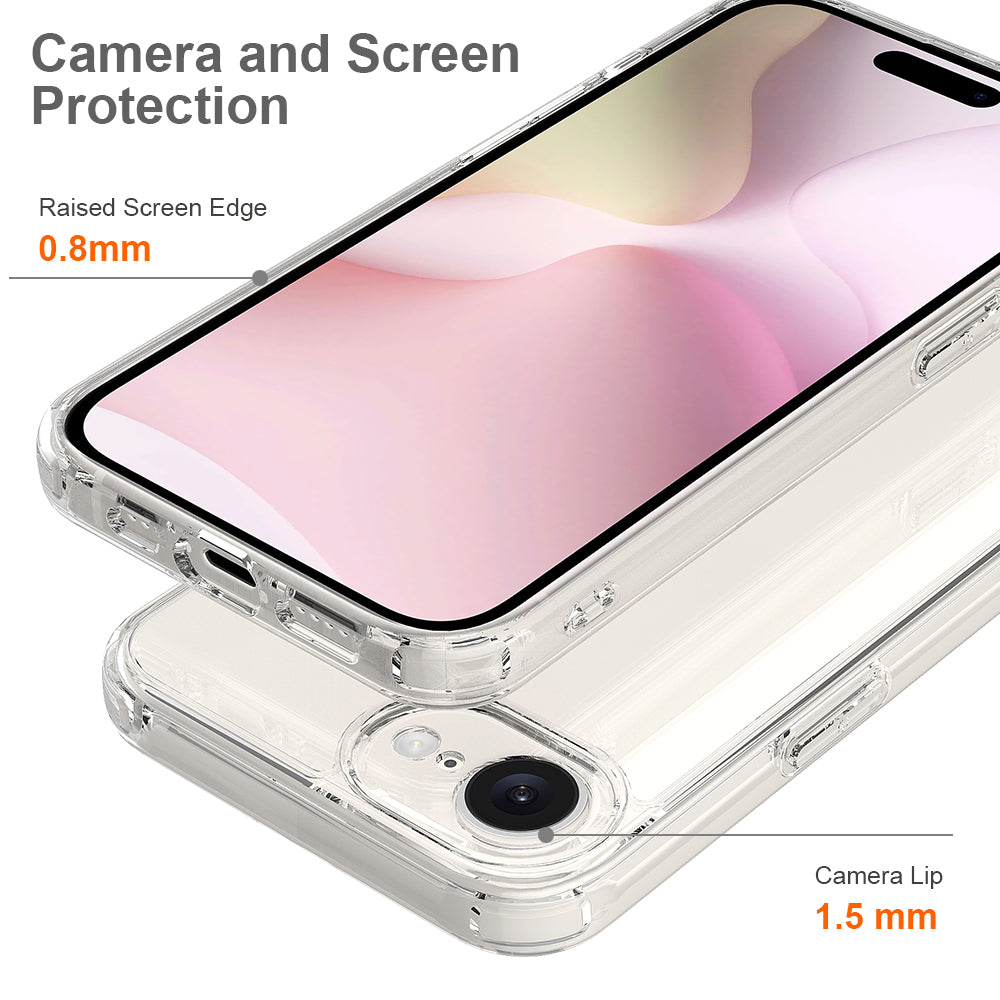 For iPhone SE (2024) Case TPU+Acrylic Crystal Transparent Protective Phone Cover