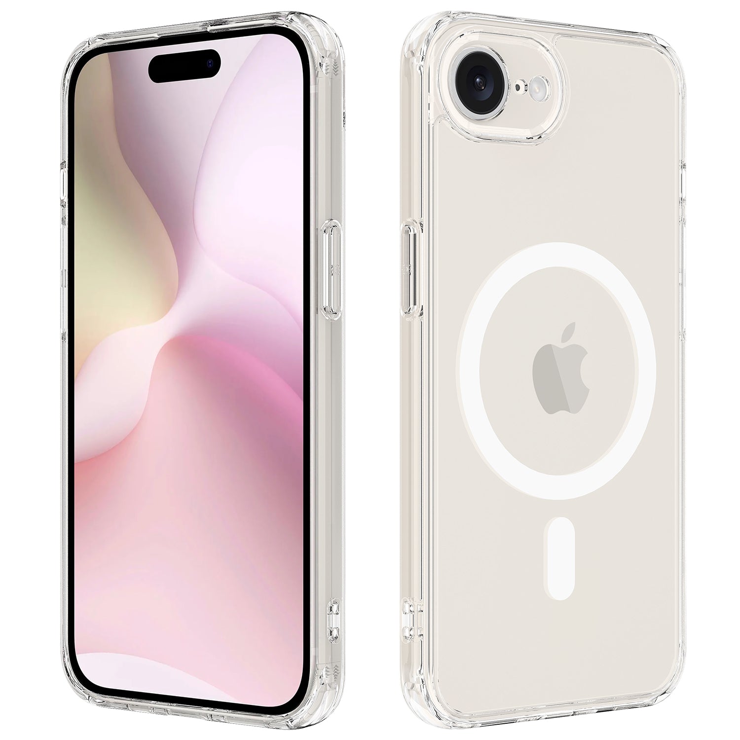 For iPhone SE (2024) Clear Case Clear TPU+Acrylic Phone Cover Compatible with MagSafe