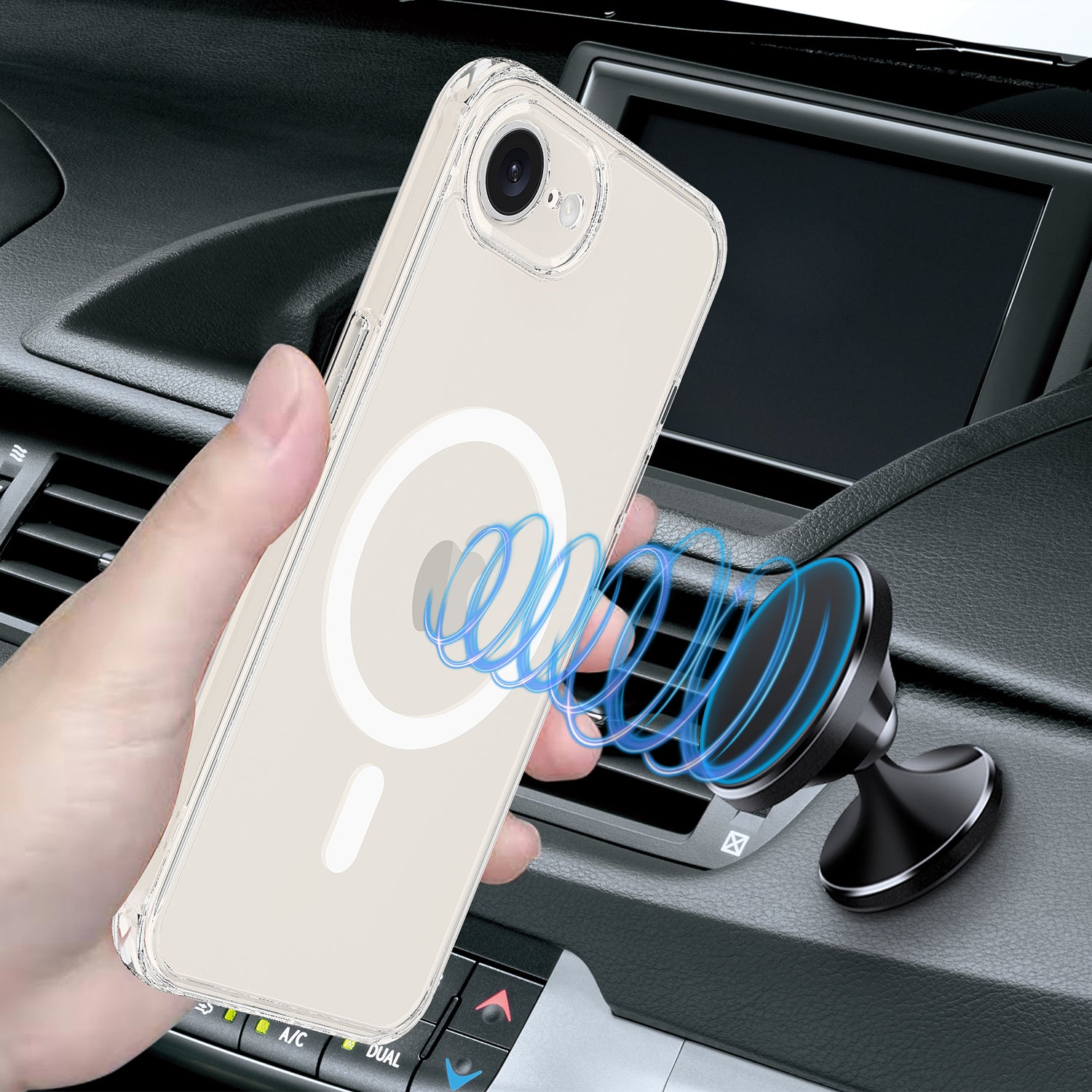 For iPhone SE (2024) Clear Case Clear TPU+Acrylic Phone Cover Compatible with MagSafe
