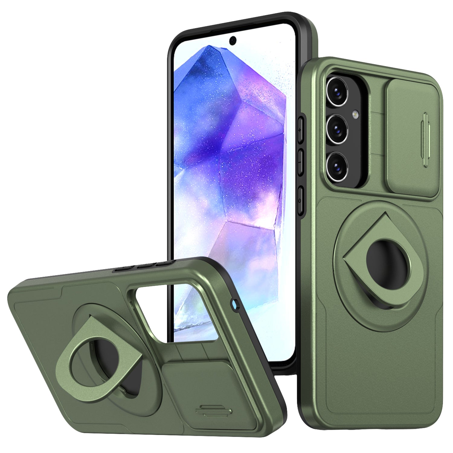 For Samsung Galaxy A35 5G Case with Slide Camera Cover TPU+PC Phone Protector
