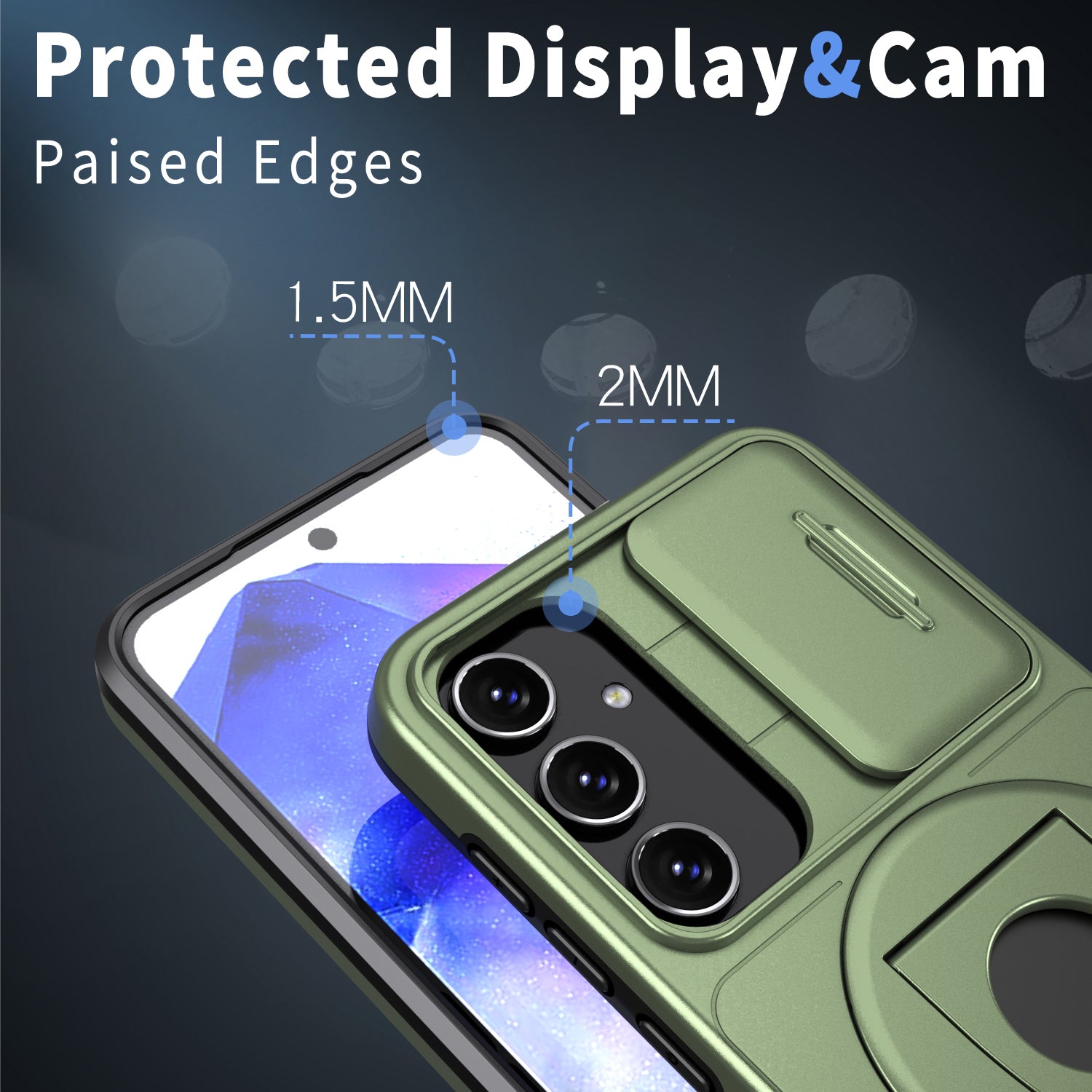 For Samsung Galaxy A35 5G Case with Slide Camera Cover TPU+PC Phone Protector