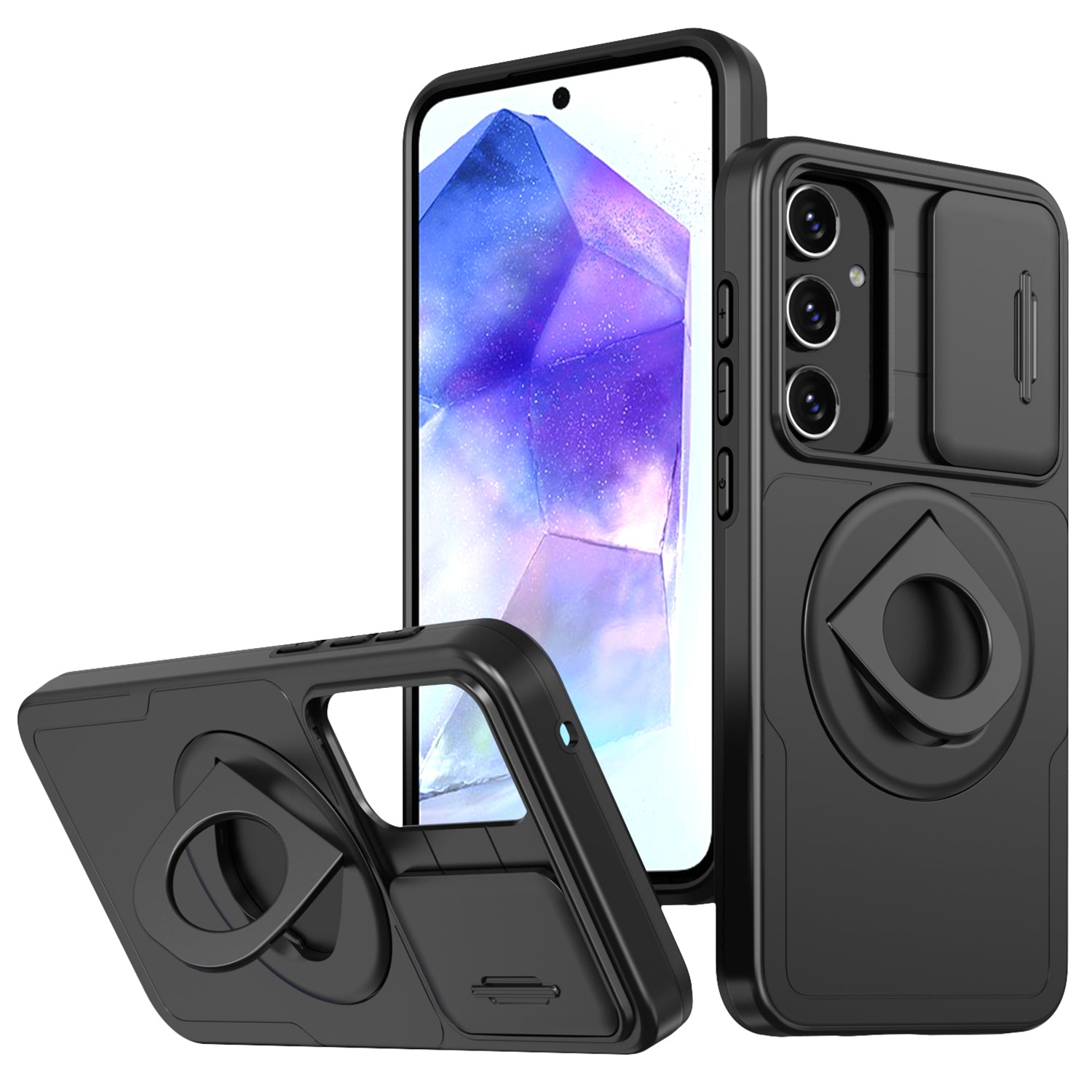 For Samsung Galaxy A35 5G Case with Slide Camera Cover TPU+PC Phone Protector