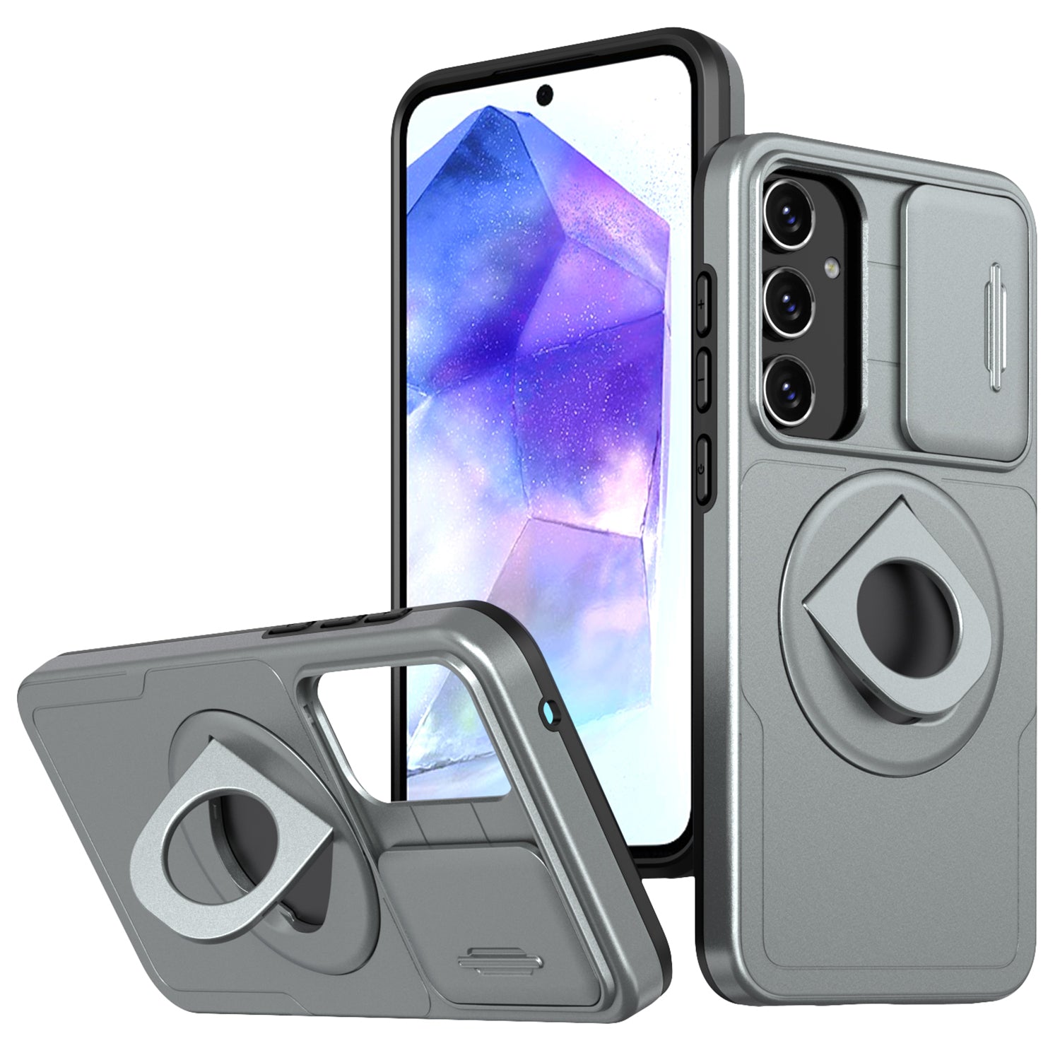 For Samsung Galaxy A35 5G Case with Slide Camera Cover TPU+PC Phone Protector
